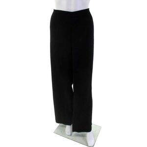 Carmen Marc Valvo Women's Hook Closure Wide Leg Dress Pants Black Size 16